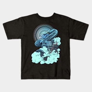 Japanese Dragon Aesthetic Vaporwave Kids T-Shirt